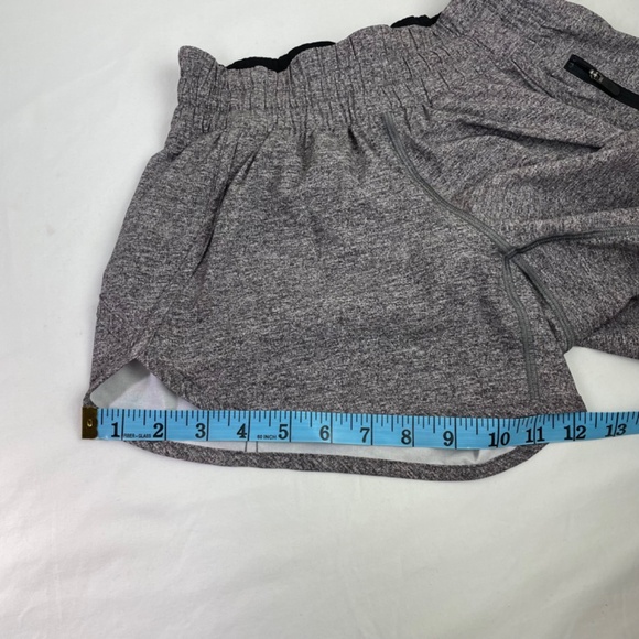 Lululemon Women’s Sz 4 Running Grey Lined Shorts - Picture 6 of 11